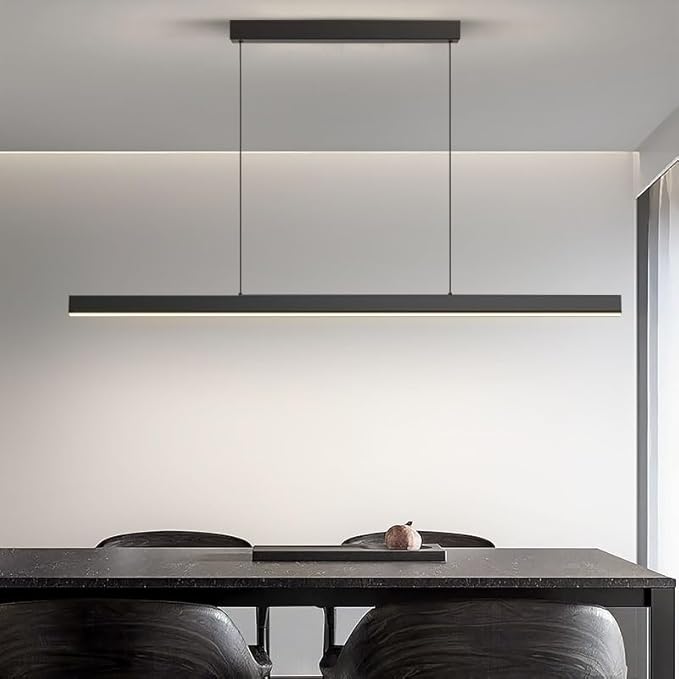 Pendant Lights Kitchen Island Dimmable Pool Table Light with Remote, Modern LED Island Lights for Kitchen, 39.37" LED Linear Pendant Light Fixtures Dining Room Living Room Billiard Room