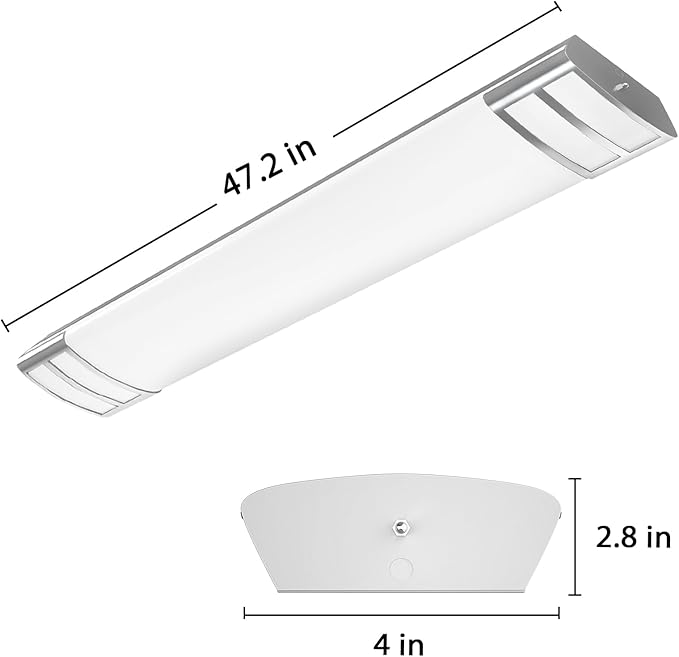 ANTLUX NTLUX 4FT LED Flush Mount Puff Lights, 40W 4500LM, 5000K Daylight White, 48 Inch Linear LED Kitchen Ceiling Lighting Fixtures for Laundry, Craft Room, Fluorescent Light Replacement