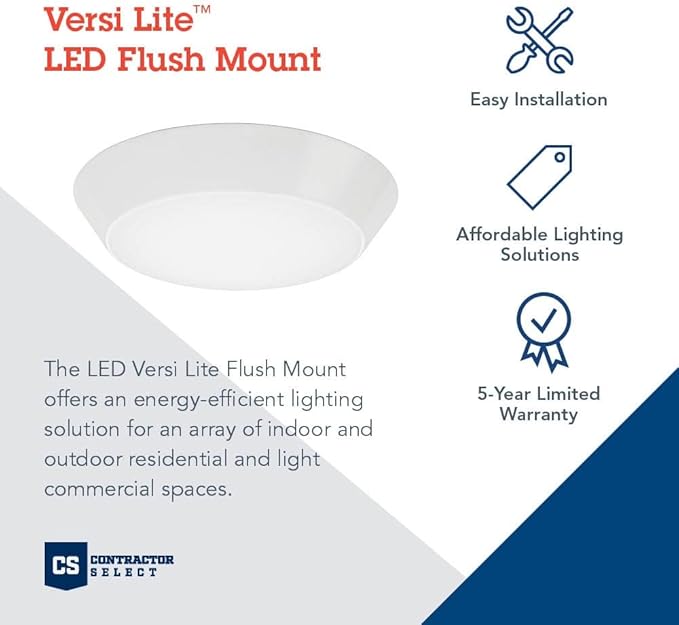 Lithonia Lighting FMML 13 840 FMML 13-Inch Round 120 Volts Versi Lite LED Flush Mount,0-10 Volt Dimming, White