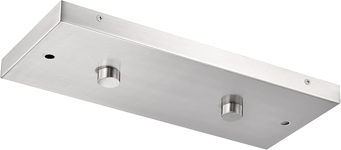 Two Pendant Light Linear Canopy Accessory Light Kit, 14 inch Flush Mount Cluster Canopy, Hanging 2 Lights with One Outlet Box for Kitchen Island, Mounting Hardware Included, Brushed Nickel…