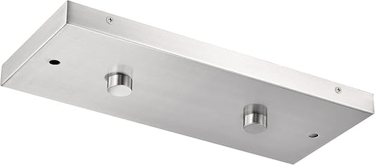 Two Pendant Light Linear Canopy Accessory Light Kit, 14 inch Flush Mount Cluster Canopy, Hanging 2 Lights with One Outlet Box for Kitchen Island, Mounting Hardware Included, Brushed Nickel…