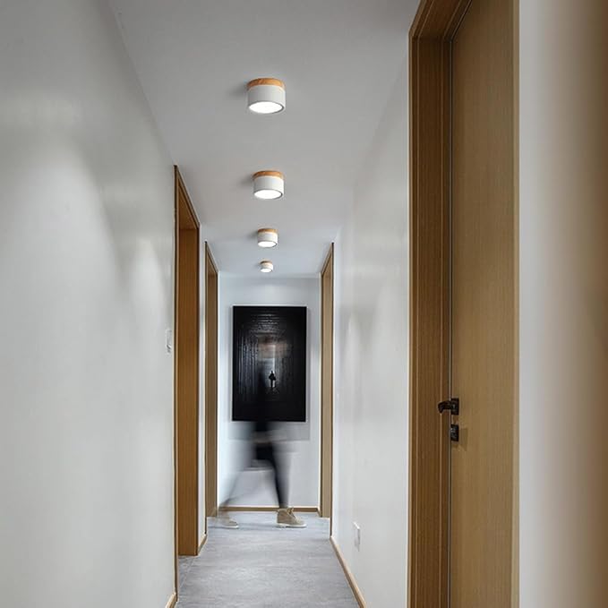 4.2-Inch Macaron Style Ceiling Light, Nordic Modern Ceiling Light Fixture, 15W LED Mini Cylinder Minimalist Close to Ceiling Lamp for Bedroom Hallway Entryway Kitchen Foyer Office