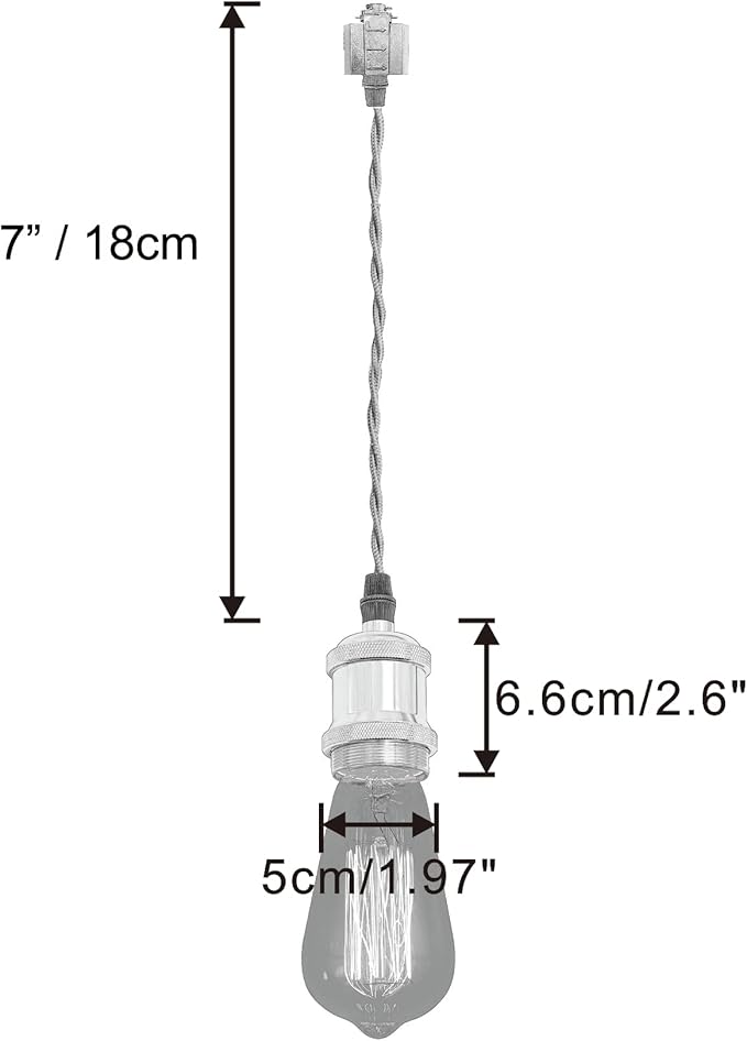 Kiven H-Type Wire Track LightPendants, 7 Inch Cord Length Black Weave Rope, Restaurant DecorativePendant Light Industrial Pendant Lamp 3 Pack,Bulb Not Included（Bright Gold）