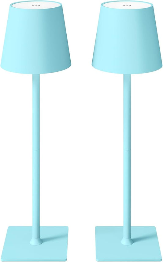 CHLORANTHUS 2 Pack Cordless Table Lamps, 3 Colors Stepless Dimming, 5000mAh Rechargeable Battery LED Desk Lamp for Bedroom/Couple Dinner/Desk/Cafe/Dining Room/Terrace