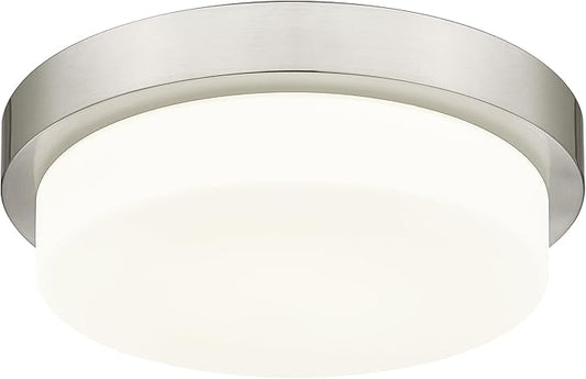 Flush Mount Ceiling Light, 13inch Close to Ceiling Light Fixtures 24W 2200LM Dimmable 2700K/3000K/4000K/5000K/6000K LED Ceiling Lamp for Kitchen Bedroom Hallway, Brushed Nickel, AD-22008-L-SN
