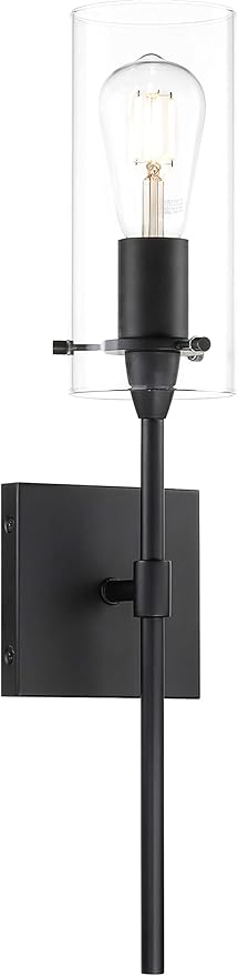 XiNBEi Lighting Black Wall Sconces Set of Two, Modern Industrial 1 Light Bathroom Sconce Indoor Wall Lights for Bathroom Hallway Kitchen & Living Room
