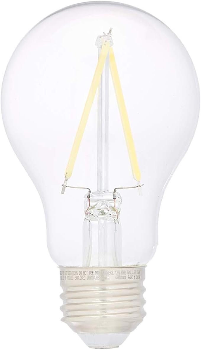Amazon Basics A19 LED Light Bulbs, 40W Equivalent, Daylight White 5000K, Non-Dimmable, Energy Efficient 3.5W, 10,000 Hour Lifetime, 6-Pack