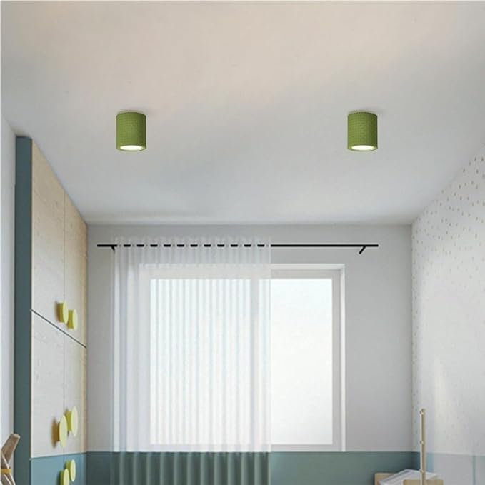 5.5 Inch Mini Nordic Resin Flush Mount Ceiling Light Cream Color Modern Minimalist Downlight Fixture for Bedroom Living Room Kitchen Hallway Restaurant(Green)