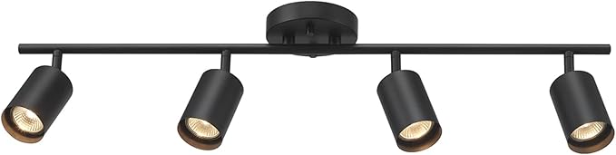 Globe Electric 64000012 30" 4-Light Track Lighting, Matte Black, Ceiling Light, Vintage, Kitchen Lights, Bulb Not Included