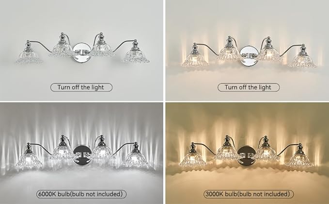 XIEDUN Chrome 4 Light Vanity Light Bathroom Light