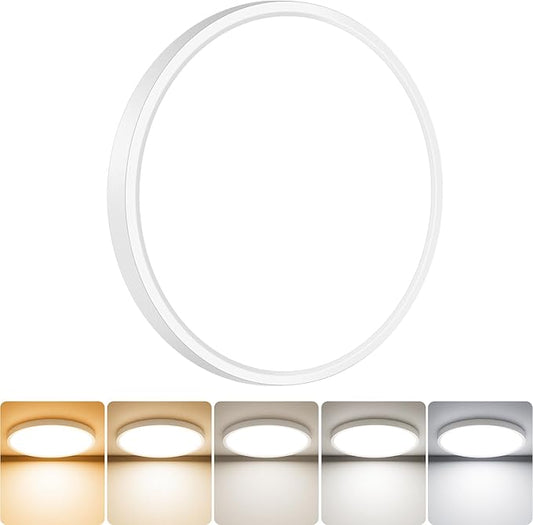 slochi 1Pack LED Flush Mount Ceiling Light Fixture, 7 Inch 15W, 1500LM, Super Slim 0.7 Inch, 3000K-6500K Adjustable Low Profile LED Ceiling Lights for Bathroom, Closet, Hallway(White)