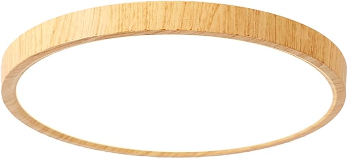 COTULIN 12 Inch Wood Grain Flush Mount Ceiling Light Fixture, Modern 22W Round Flat Overhead 3000K-4000K-6000K Selectable LED Ceiling lamp for Bedroom, Living Room, Kitchen, Entryway, Office