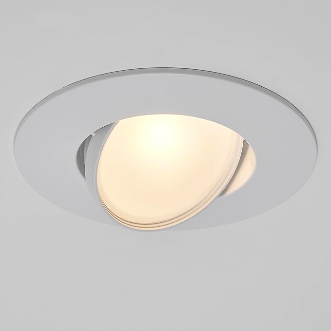 Maxxima 5 in. and 6 in. Rotatable LED Retrofit Downlight Gimbal, 1100 Lumens, 11 Watts, 5 CCT 2700K/3000K/3500K/4000K/5000K, Dimmable, Plastic White Trim