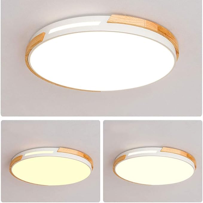 American Minimalist LED Ceiling Lamp Living Room Ultra-Thin Modern Bedroom Ceiling Recessed Lamps Round Solid Wood Kitchen Corridor Ed Ceiling Lamp 40cm 30cm 50cm