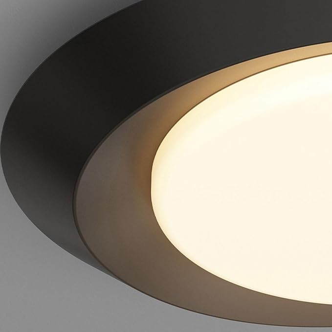 Minimalist Luxury Black Ceiling Lamp with Acrylic Shade Flat Lighting Simple Round Ceiling Lights Suitable for Bedrooms and Study Rooms