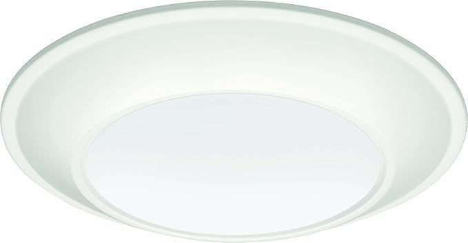 Juno SlimBasics 6 Inch LED Ceiling Light, LED Surface Mount Downlight for Shower Light or Closet Lighting, Selectable White Color, Tapered Trim, Wet Rated, Matte White (JSBT 6IN SWW2 90CRI WL MW M6)