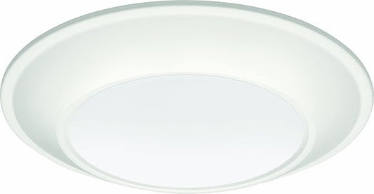 Juno SlimBasics 6 Inch LED Ceiling Light, LED Surface Mount Downlight for Shower Light or Closet Lighting, Selectable White Color, Tapered Trim, Wet Rated, Matte White (JSBT 6IN SWW2 90CRI WL MW M6)