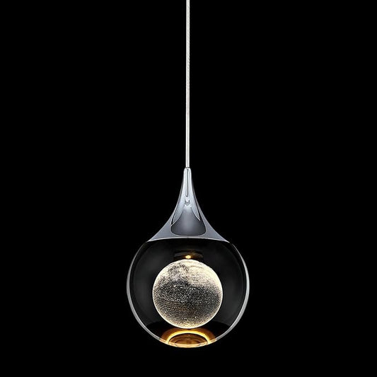 JoollySun Pendant Light Modern Crystal: Mini Chrome Light Fixtures Ceiling Hanging for Kitchen Island Bathroom