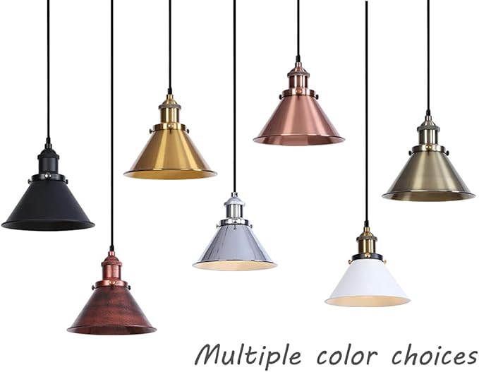3-Pack Adjusted Wire Length H-Type Track Hanging Light 3.9 Ft Black Cord E26 Base Gold Metal Pendant Light Fixture,Industrial Style Lamp for Loft Aisle Bedroom Balcony(No Bulb,No Track)