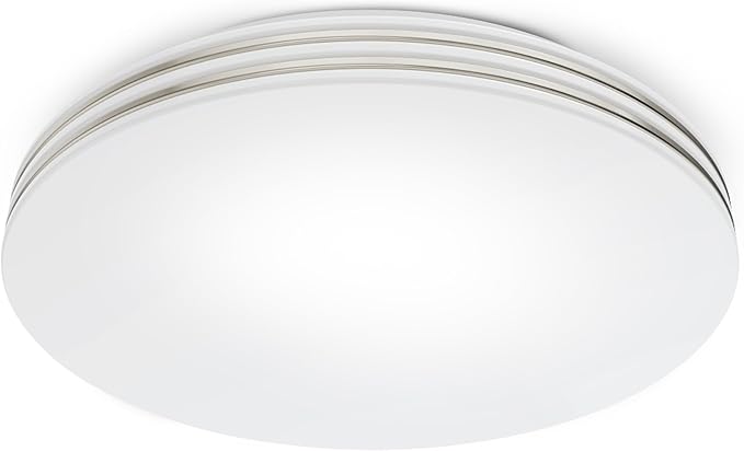 Feit Electric 14" Adjustable White LED Ceiling Fixture, Dimmable Flush Mount Light, Selectable Color Temperature, Chrome Dual-Ring Finish, Versatile Lighting, 50,000-Hour Lifespan, FM14/DR1/6WY/NK