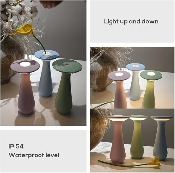 Flower Table Lamp,Rechargeable Coredless Table Lamp for Restaurant,Vase Lamp for Bedroom,Flower Lamp for Dining Table,Small Night Light,Gifts for Mom,Birthday Gifts for Women,Office,Home