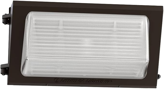 Lithonia Lighting 17" LED Wall Pack Outdoor Light Fixture, 3-Way Selectable CCT 3000K/4000K/5000K, Adjustable Lumens, Dusk to Dawn Photocell, UVOLT, Bronze (TWR2 LED ALO SWW2 UVOLT PE DDBTXD)