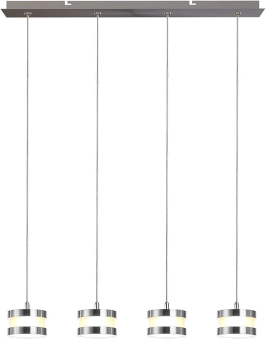 Mercury 4 Mini Pendant Lighting Nickel - LED Hanging Light Fixture for Kitchen Island, Bar, Foyer - Cluster Pendants - Dimmable, Adjustable Wire, Lamp Bulb Included