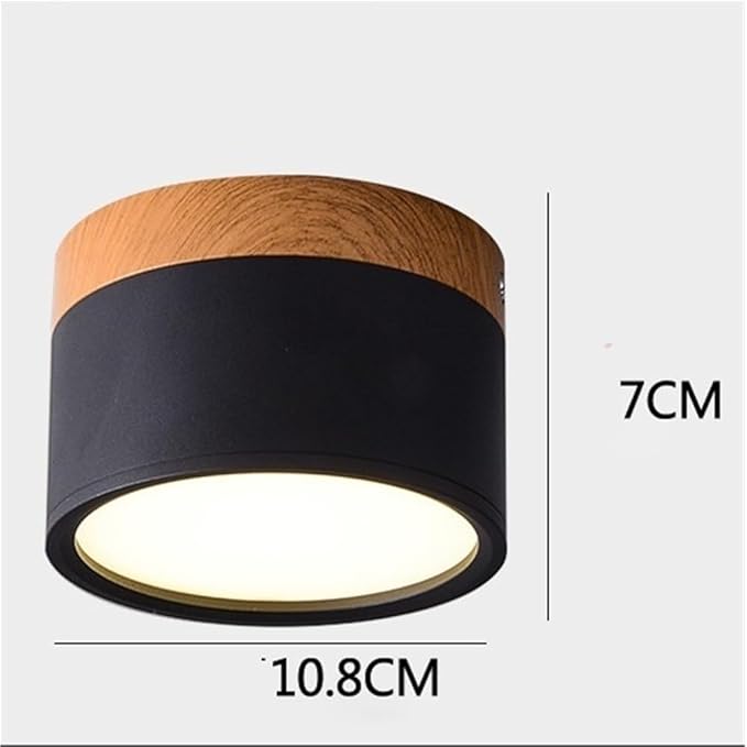 KISAD Nordic Modern and Minimalism Ceiling Lights Macaron Color Semi Flush Mount Ceiling Light Cylindrical Ceiling Light Fixture for Bedroom(Black)