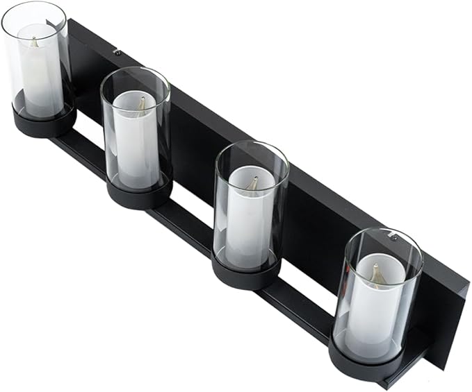 LYTIO 4-Light LED Vanity Bar Light – Modern Bathroom Wall Lamp to Install Over The Sink or Mirror - Includes LED Bulbs (Black)