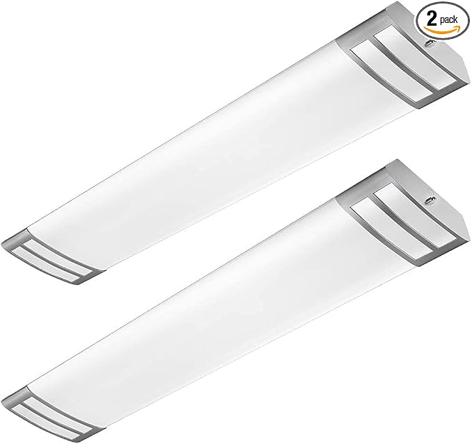 ANTLUX 4ft LED Flush Mount Linear Lights 40W 4500lm Kitchen Light Fixtures, 4000K, 4 Foot led Kitchen Ceiling Light fixtures for Living Room, Laundry, Replace for Fluorescent Version 2 Pack