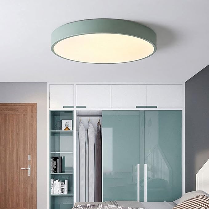 Ceiling Light Minimalist Round LED Flush Mount Ceiling Light Color Macaron Ultra-Thin 1.9 Inch Flat Lamp Three-Tone Light Panel Modern Ceiling Lighting for The Bedroom Corridor Kitchen