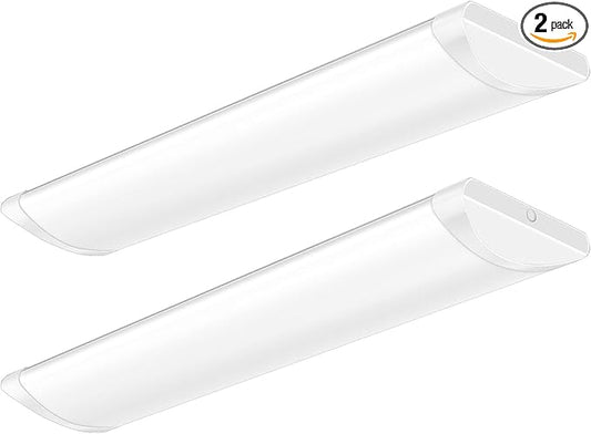 ANTLUX 4FT LED Wraparound Puff Lights, 50W/5500LM, 3 Color Temperature Dimmable LED Wrap Light, 4 Foot Led Flush Mount Ceiling Lights, 48 Inch Lighting Fixtures for Kitchen Laundry Office, 2 Pack