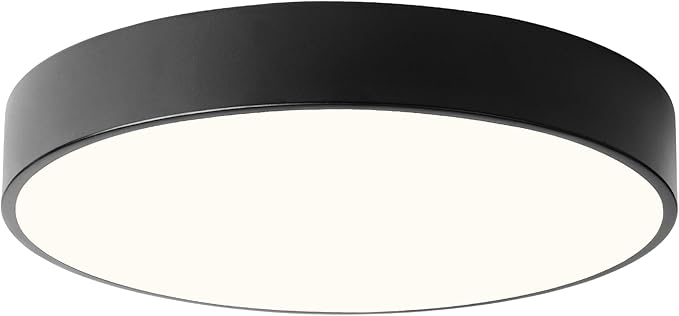 4-Light Close to Ceiling Lamp,18 inch Large Size Matted Black Metal Shade Flush Mount Ceiling Light Fixtures, E12 Socket Lamp for Living Room Bedroom Kitchen Island Dining Room