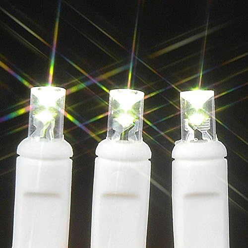 Novelty Lights 50 Light LED Twinkle Christmas LED Mini Light Set, Outdoor Curtain Fairy Wedding String Lights, Non-Connectable, Warm White, White White, 7 Feet