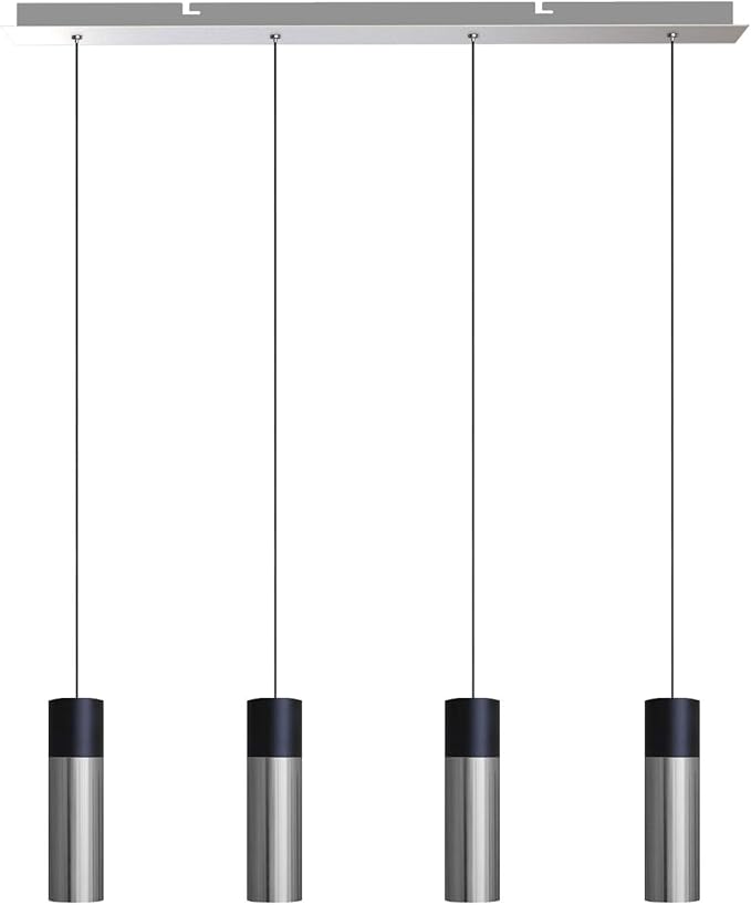 Vela 4 Mini Pendant Lighting Black-Nickel - LED Hanging Light Fixture for Kitchen Island, Bar, Foyer - Cluster Pendants - Dimmable, Adjustable Wire, Lamp Bulb Included