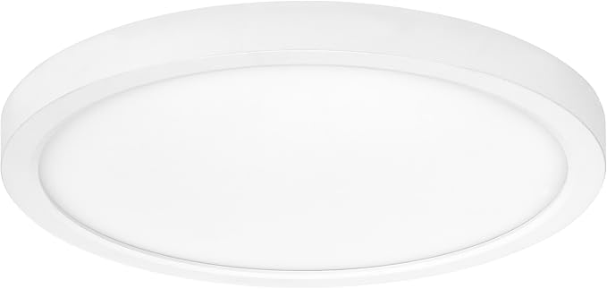 Maxxima 12 in. LED Flush Mount Ceiling Light Fixture - 2300 Lumens, 5 CCT 2700K/3000K/35000K/4000K/5000K, Round Color Selectable Panel Light, Dimmable, Suitable for Bathroom or Shower