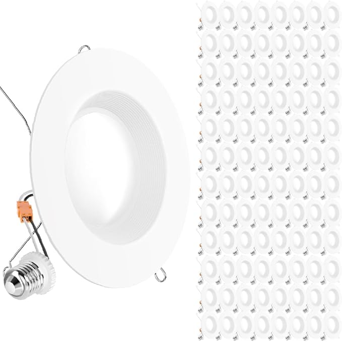 Sunco 96 Pack 6 Inch LED Recessed Light, Retrofit Downlight Can Lights for Ceiling, Baffle Trim, 1050 LM, 13W (75W Equivalent), 4000K Cool White, Dimmable, Damp Rated UL.