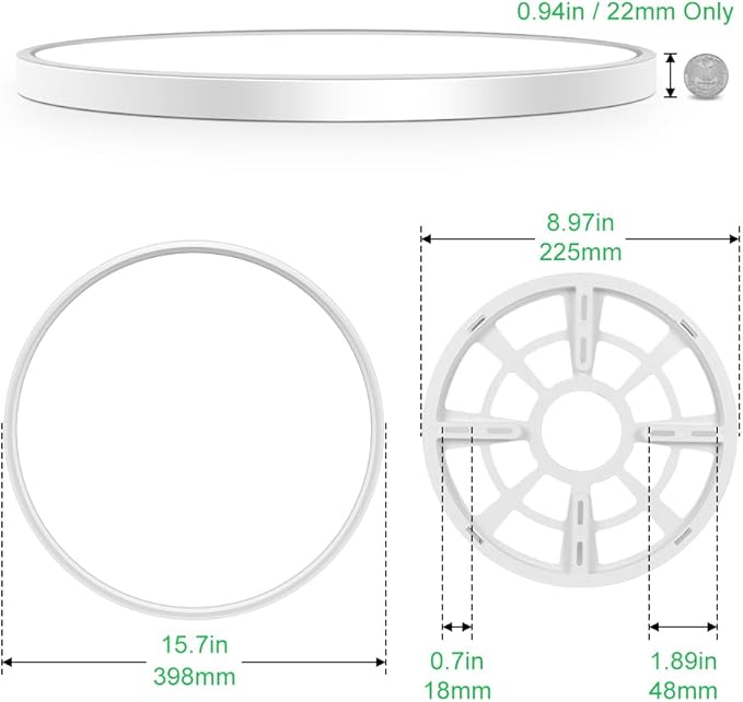 LEDLightsWorld 15.7inch 32W LED Flush Mount Ceiling Light, 2800K Warm White LED Ceiling Light, Round Flat Panel Light, 3800LM Bright Ceiling Lights for Bedroom, Living Room, Dining Room