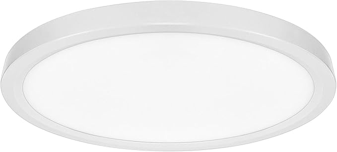 LUXRITE Slim 7 Inch LED Flush Mount Ceiling Light, 15W 1000LM, 5CCT 2700K 3000K 3500K 4000K 5000K, Dimmable LED Ceiling Light, Damp Rated, Energy Star, Title 24