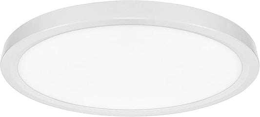 LUXRITE Slim 7 Inch LED Flush Mount Ceiling Light, 15W 1000LM, 5CCT 2700K 3000K 3500K 4000K 5000K, Dimmable LED Ceiling Light, Damp Rated, Energy Star, Title 24