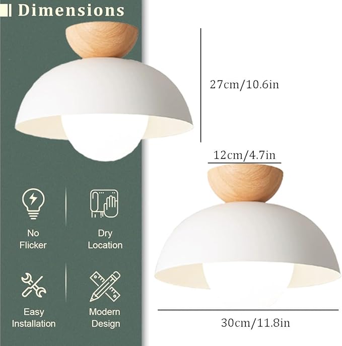 Minimalist Ceiling Light Round Ceiling Lamp Fixture Semi Recessed E14 Pendant Light Decoration Ceiling Lighting Fixtures Nordic Style Bedroom Aisle Corridor Entry