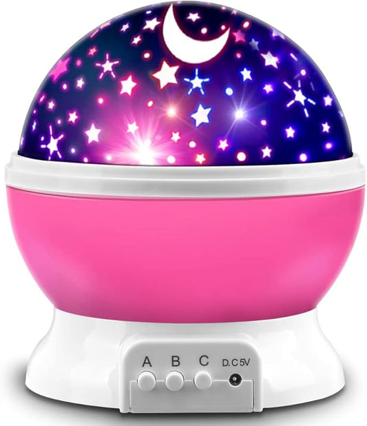MOKOQI Star Projector Night Lights for Kids - Fun Gifts for 1-4-6-14 Year Old Girls Night Light Projector Rotating Star Sky Moon Light Projector for Kids Bedroom Decor -Pink