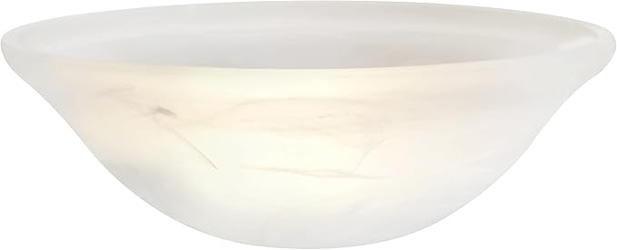 Aspen Creative 25002-65-1 Replacement Alabaster Glass shade for Flush Mount or Semi-Flush Mount, 1/2" Center Hole, 11-1/2" Diameter x 4" Height