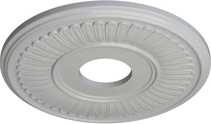 Ekena Millwork 15 3/4"OD x 3 7/8"ID x 3/4"P Berkshire Ceiling Medallion Fits Canopies up to 7" Ceiling Medallion, Frost