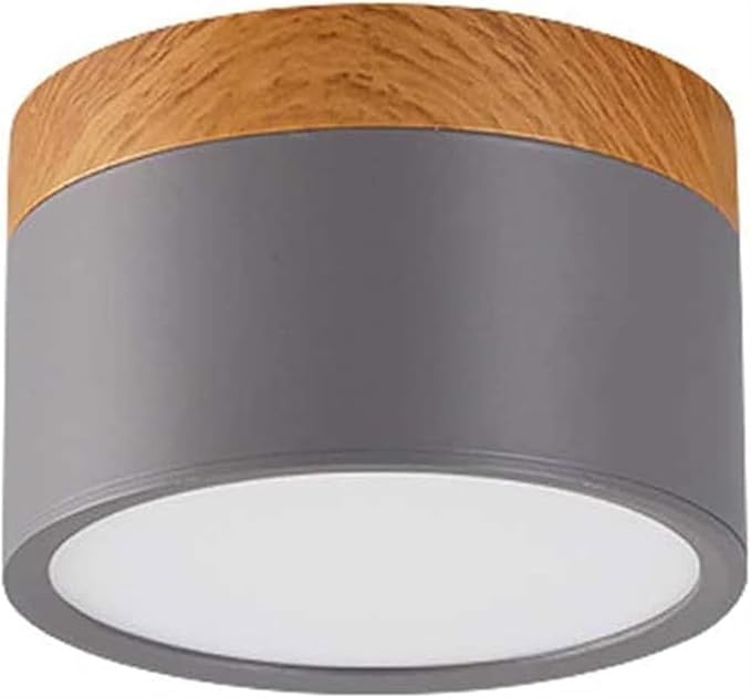 KISAD Nordic Modern and Minimalism Ceiling Lights Macaron Color Semi Flush Mount Ceiling Light Cylindrical Ceiling Light Fixture for Bedroom(Gray)