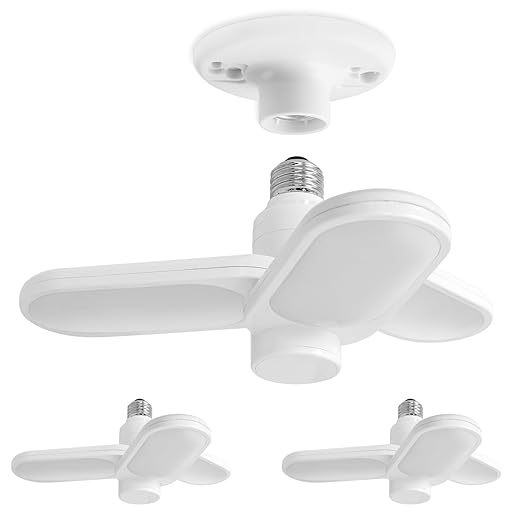 Energetic LED Garage Ceiling Light, Screw in Light for Workshop, Basement, ETL, 3 Pack
