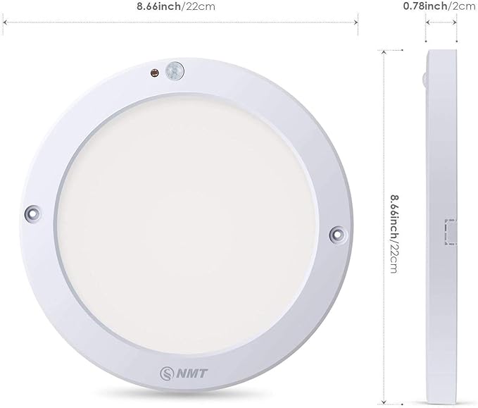 S NMT Motion Sensor Led Ceiling Light 1200 Lumen,100 Watt Equivalent for Stairs,Basements,Porches,Closets,Hallways,Indoor/Outdoor,Daylight White 4000K