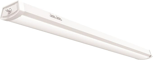 Lithonia Lighting 4 Foot LED Light Fixture, Low-Profile Linkable LED Wraparound Flush Mount Ceiling Light, Adjustable Lumens, Selectable White Color, 120V, 48-Inch (FMLWL LNK 48 ALO4 8SWW2)