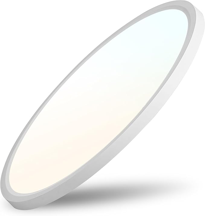 23.7 Inch Large LED Flush Mount Ceiling Light Fixtures- Dimmable & 3 CCT Modes(3000/4000/6000K), 50W 5000LM, Ultra-Thin Low Profile Ceiling Light for Living Room, Kitchen, Office, White