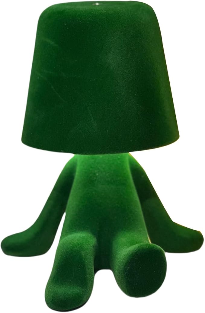 Bedside Touch Control Table Lamp, Golden Decor Thinker Statue LED Table Lamp with USB Port, 3 Way Dimmable Modern Night Light Nightstand Lamp for Home Living Room Office Shelf Decor (Green-A)